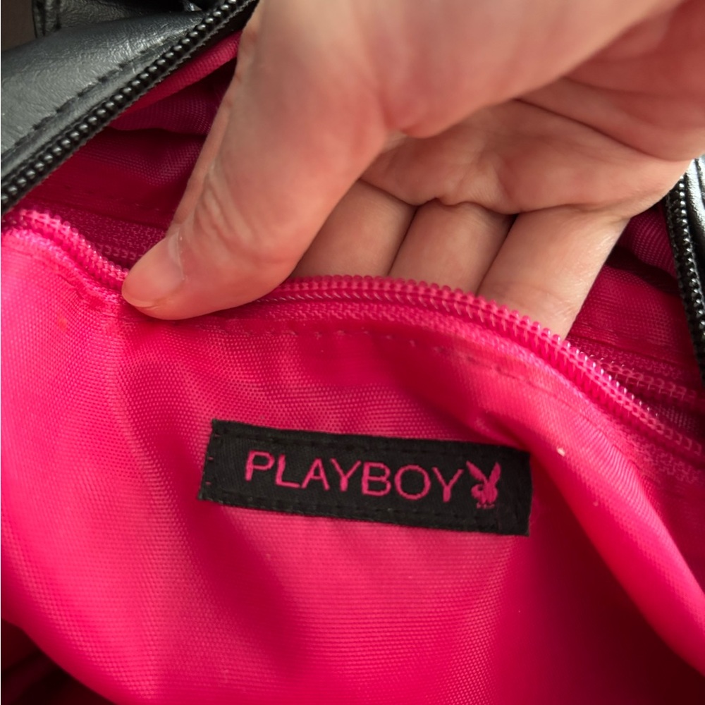 Playboy Black Designer Tote Bag with Chain Detail - Picture 5 of 8